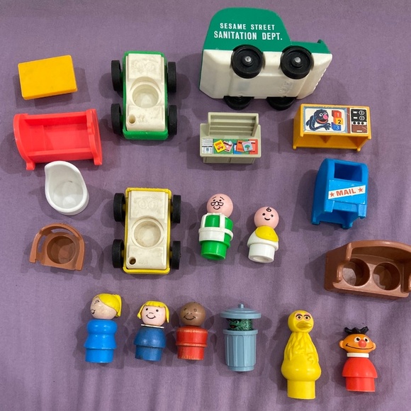 Fisher-Price Other - Vintage fisher price CARS FIGURES Little People WOOD sesame street hard to find
